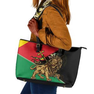 Ethiopia Lion of Judah Leather Tote Bag Ethiopia Empire 1270-1974