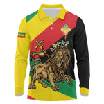 Ethiopia Lion of Judah Long Sleeve Polo Shirt Ethiopia Empire 1270-1974