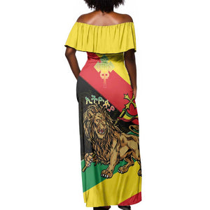 Ethiopia Lion of Judah Off Shoulder Maxi Dress Ethiopia Empire 1270-1974