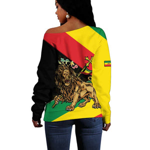 Ethiopia Lion of Judah Off Shoulder Sweater Ethiopia Empire 1270-1974