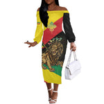 Ethiopia Lion of Judah Off The Shoulder Long Sleeve Dress Ethiopia Empire 1270-1974