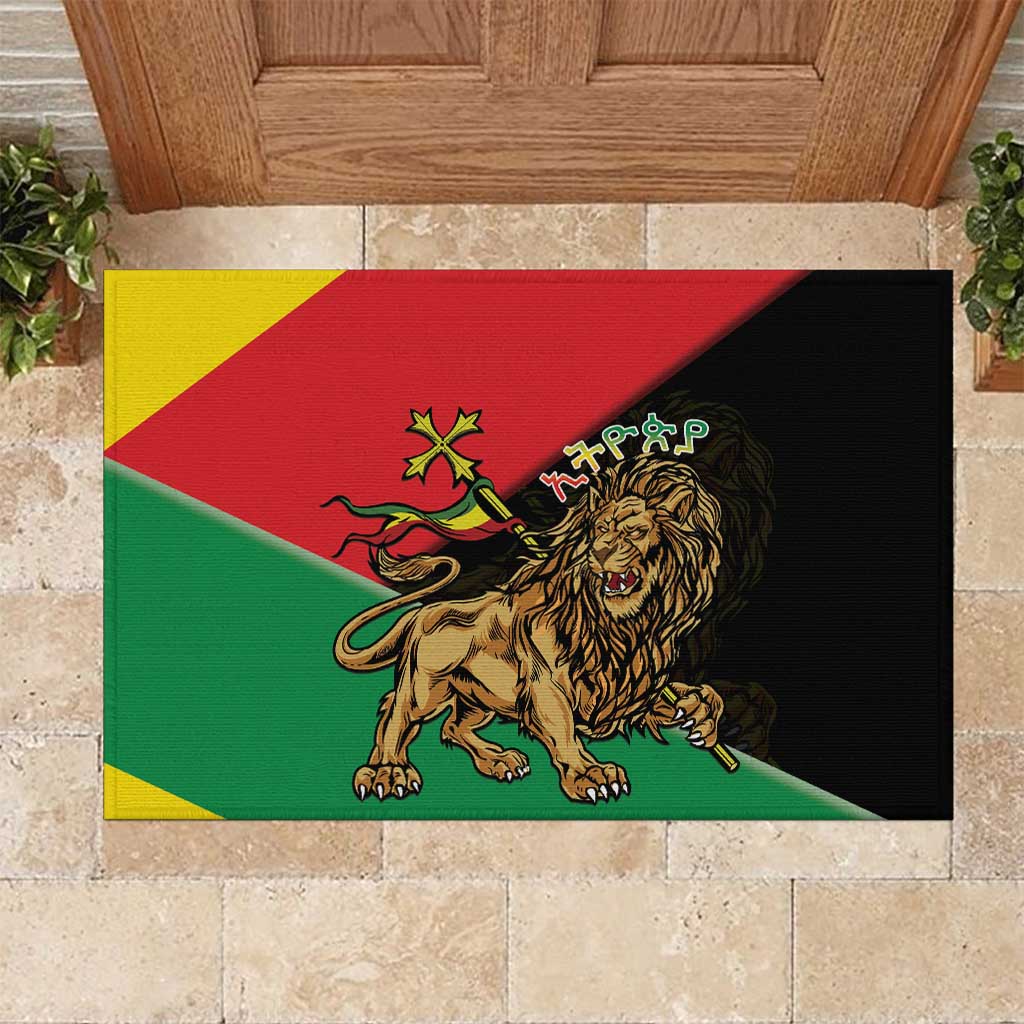 Ethiopia Lion of Judah Rubber Doormat Ethiopia Empire 1270-1974