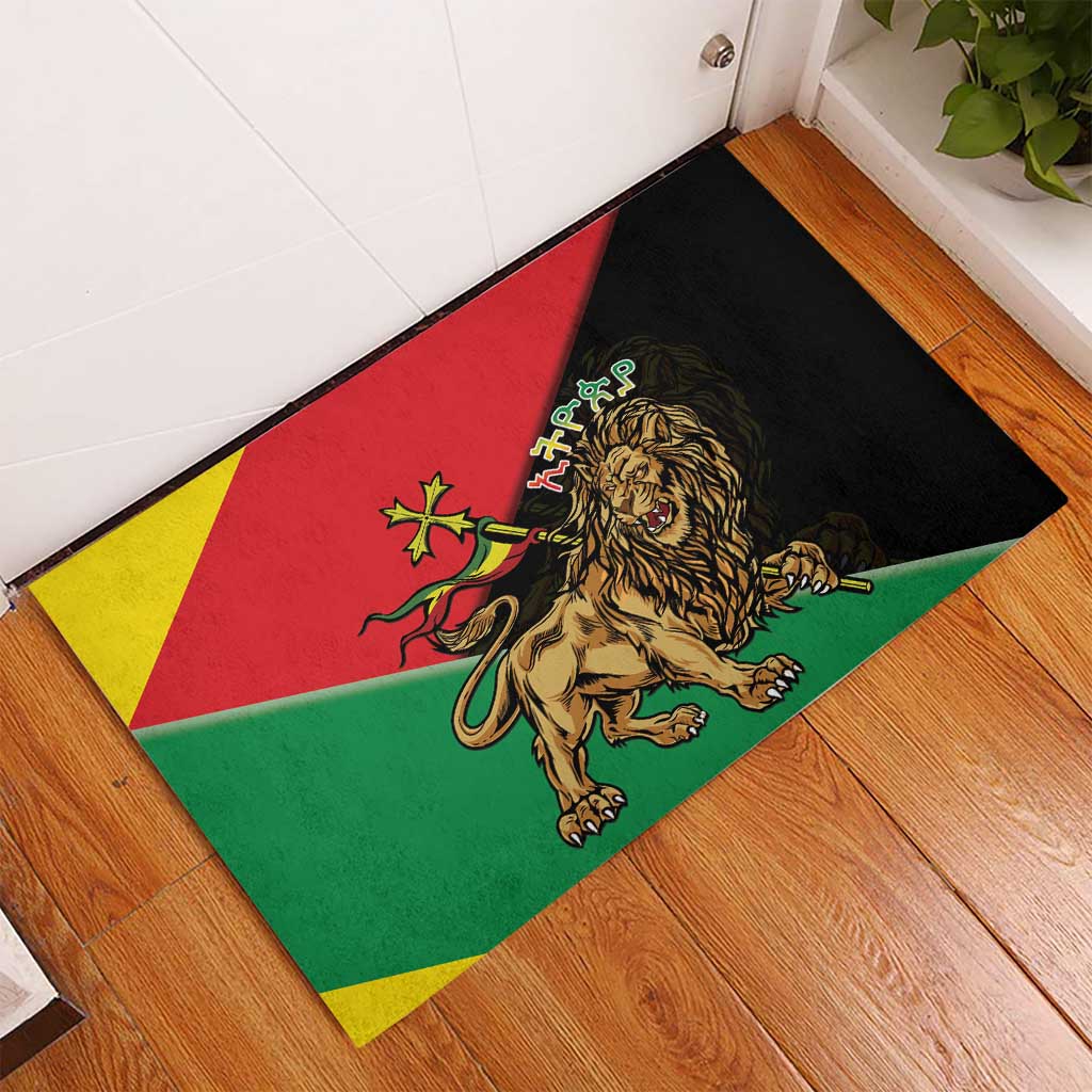 Ethiopia Lion of Judah Rubber Doormat Ethiopia Empire 1270-1974