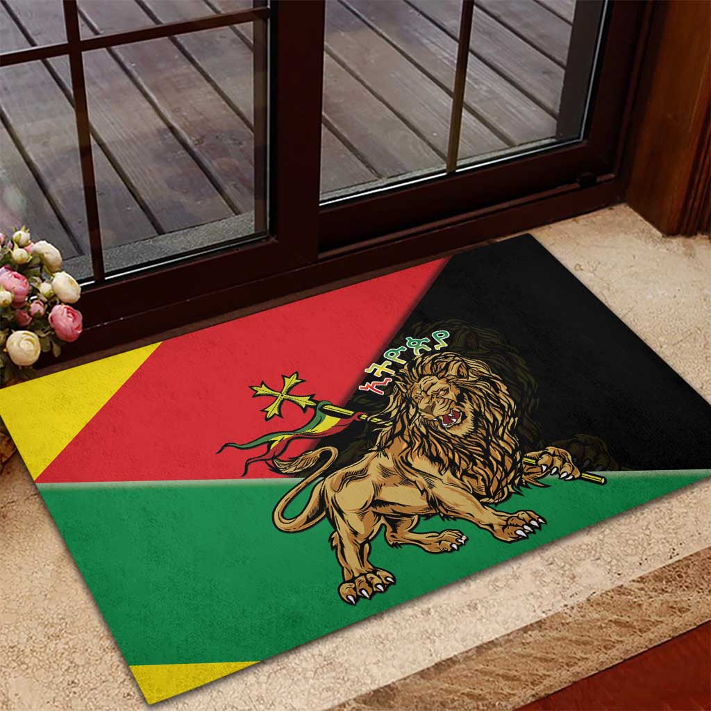 Ethiopia Lion of Judah Rubber Doormat Ethiopia Empire 1270-1974