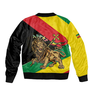 Ethiopia Lion of Judah Sleeve Zip Bomber Jacket Ethiopia Empire 1270-1974