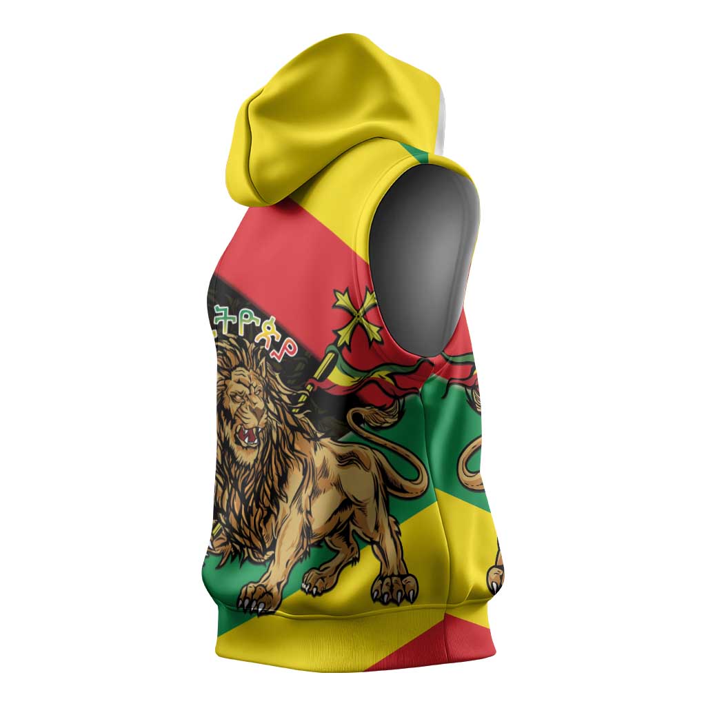 Ethiopia Lion of Judah Sleeveless Hoodie Ethiopia Empire 1270-1974 - African Pride