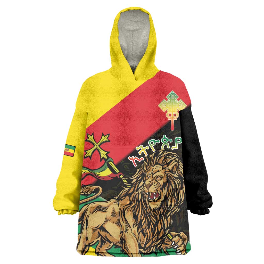 Ethiopia Lion of Judah Wearable Blanket Hoodie Ethiopia Empire 1270-1974