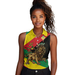 Ethiopia Lion of Judah Women Sleeveless Polo Shirt Ethiopia Empire 1270-1974