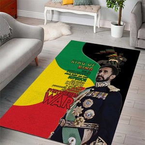 Jah Rastafari Area Rug Haile Selassie
