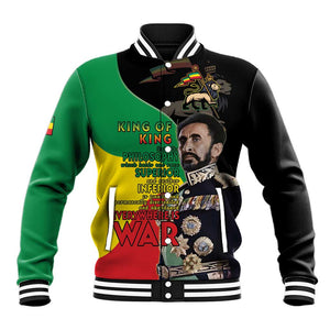 Jah Rastafari Baseball Jacket Haile Selassie