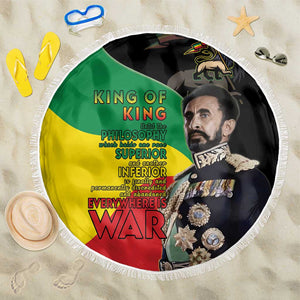 Jah Rastafari Beach Blanket Haile Selassie