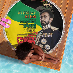 Jah Rastafari Beach Blanket Haile Selassie