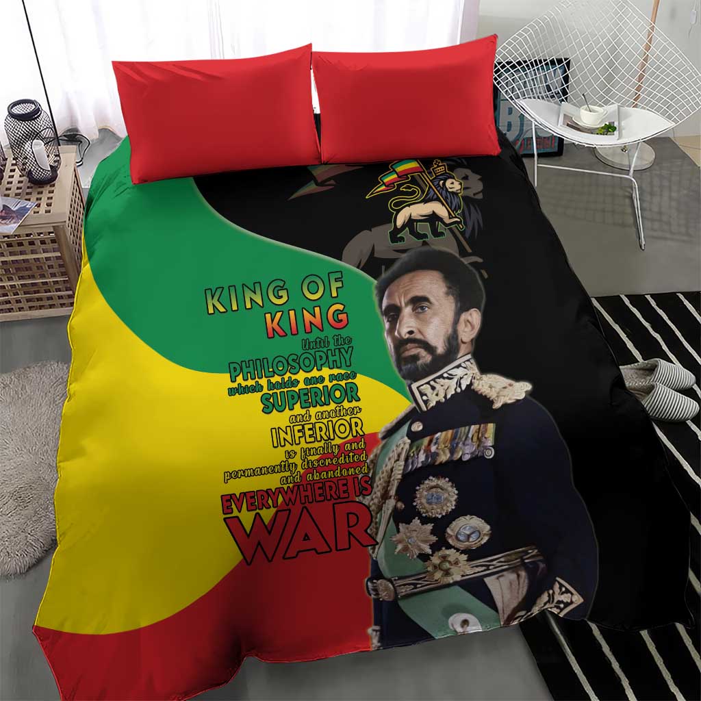Jah Rastafari Bedding Set Haile Selassie