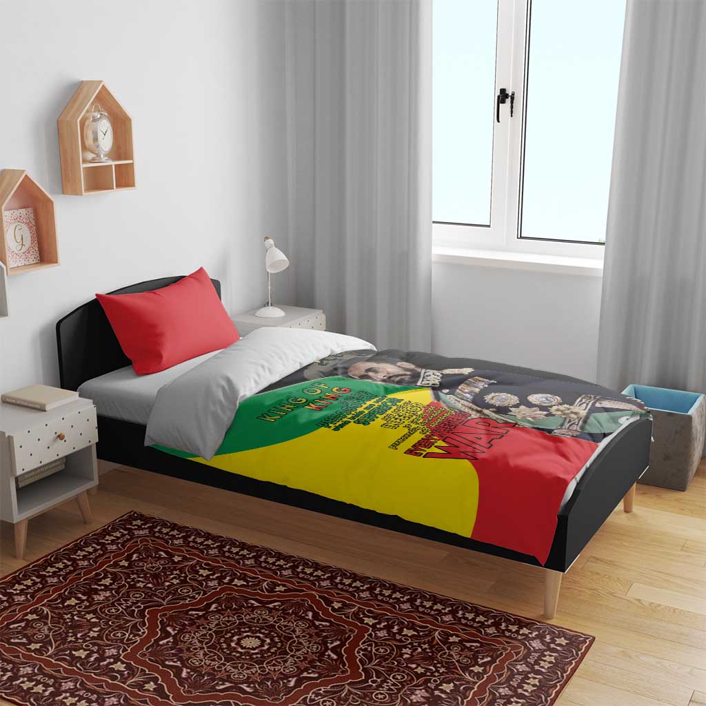 Jah Rastafari Bedding Set Haile Selassie