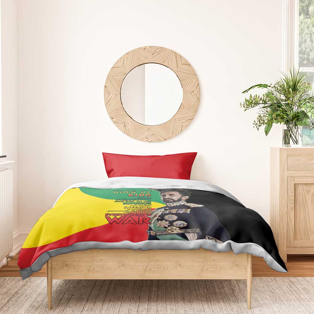 Jah Rastafari Bedding Set Haile Selassie