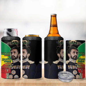 Jah Rastafari 4 in 1 Can Cooler Tumbler Haile Selassie