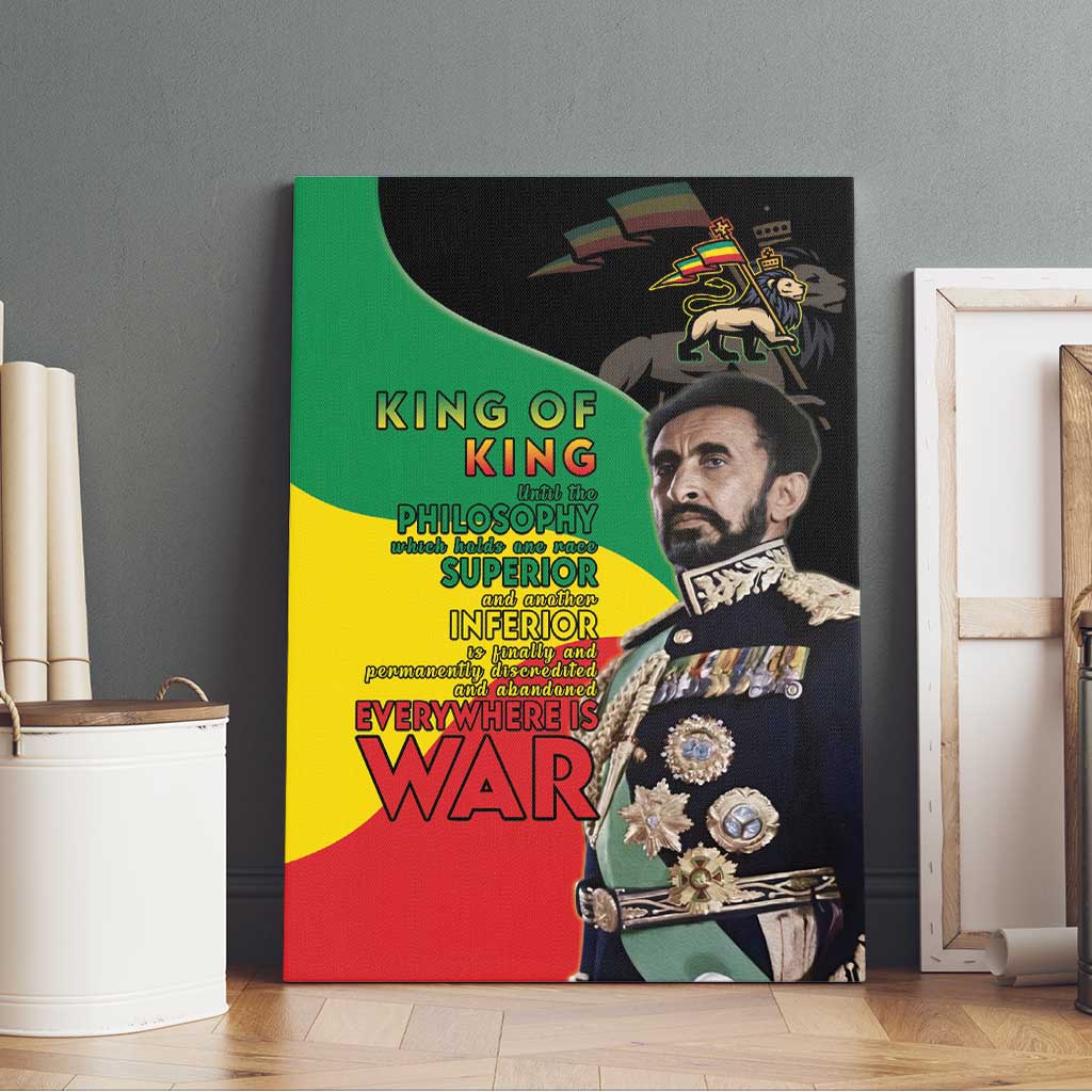 Jah Rastafari Canvas Wall Art Haile Selassie