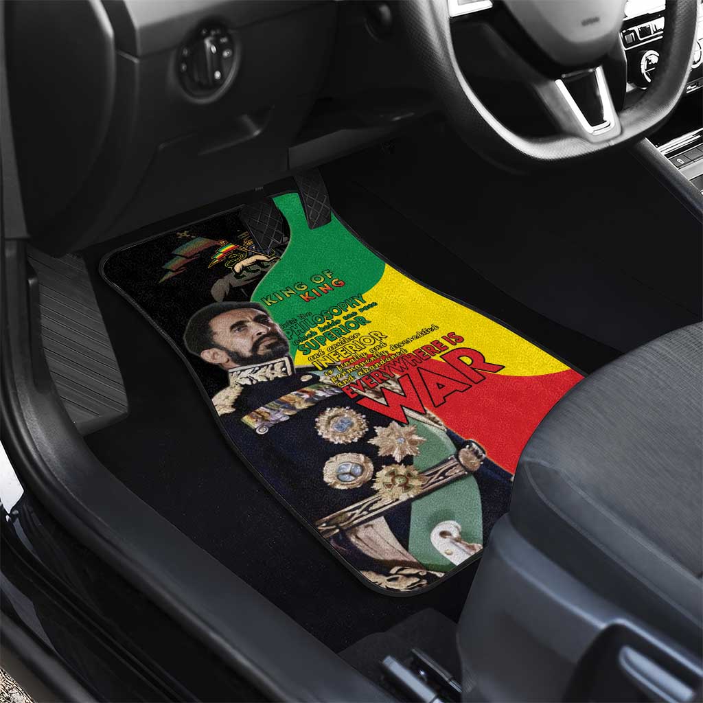 Jah Rastafari Car Mats Haile Selassie