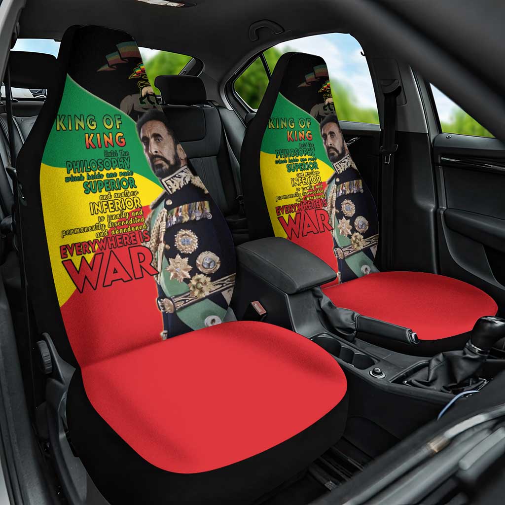 Jah Rastafari Car Seat Cover Haile Selassie