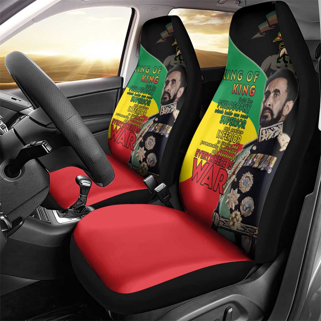 Jah Rastafari Car Seat Cover Haile Selassie