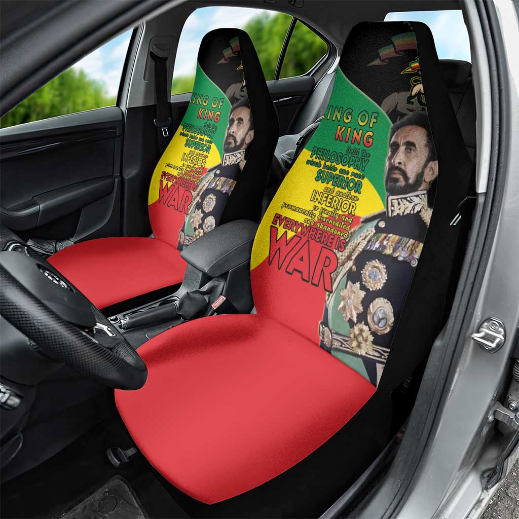 Jah Rastafari Car Seat Cover Haile Selassie