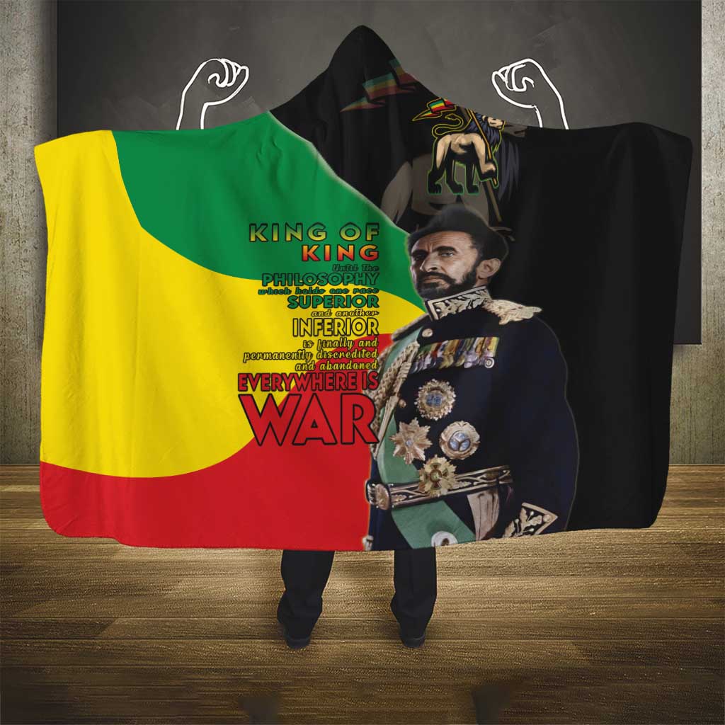 Jah Rastafari Hooded Blanket Haile Selassie