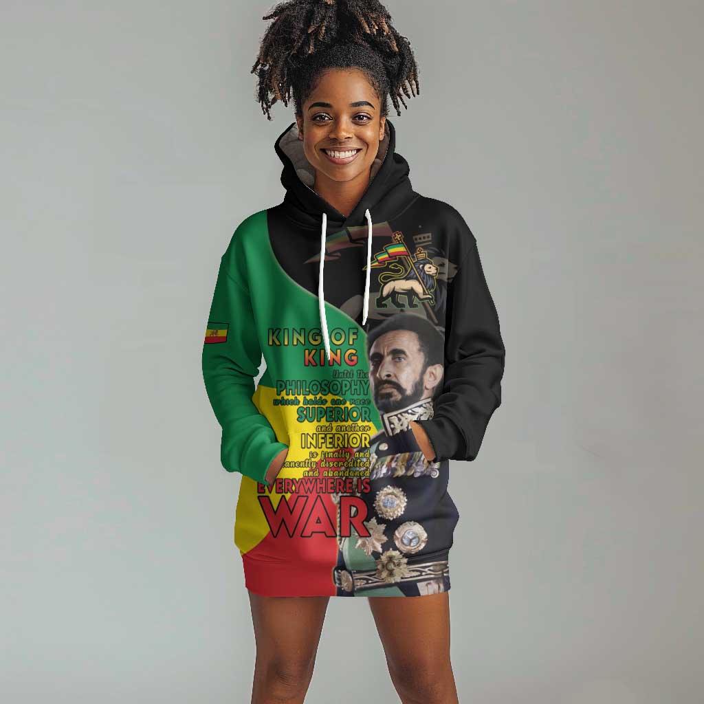 Jah Rastafari Hoodie Dress Haile Selassie