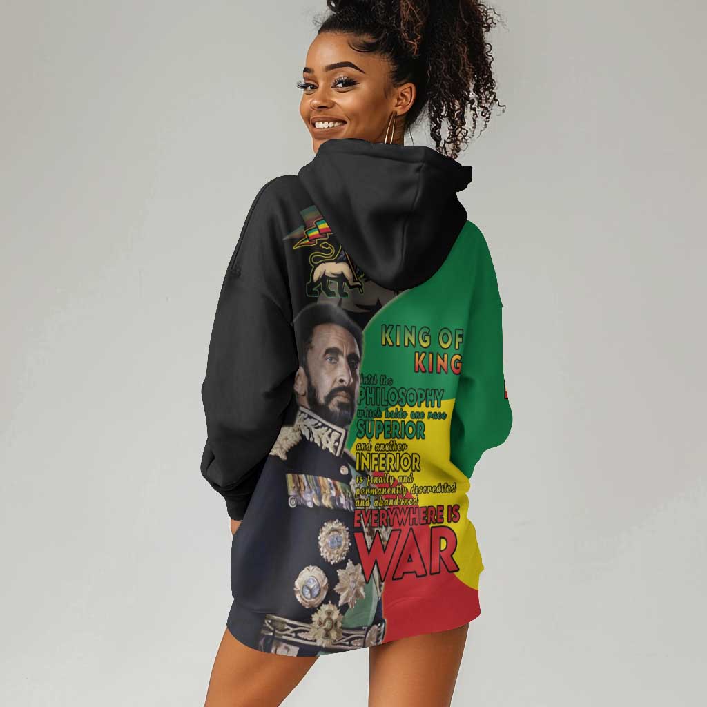 Jah Rastafari Hoodie Dress Haile Selassie