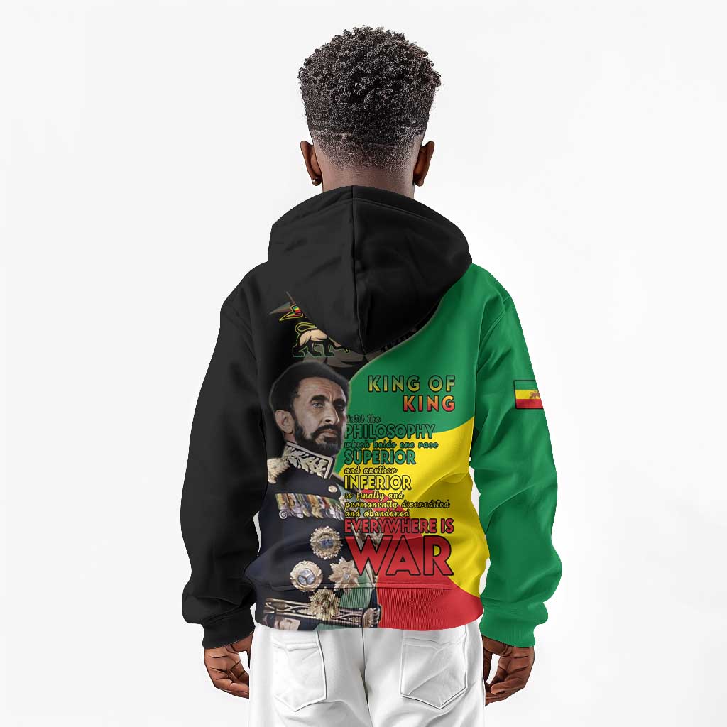 Jah Rastafari Kid Hoodie Haile Selassie