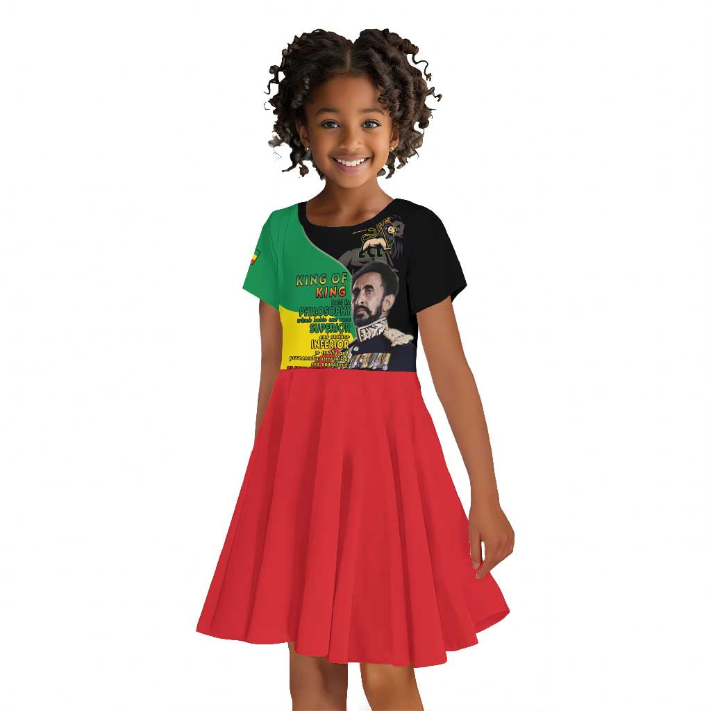 Jah Rastafari Kid Short Sleeve Dress Haile Selassie