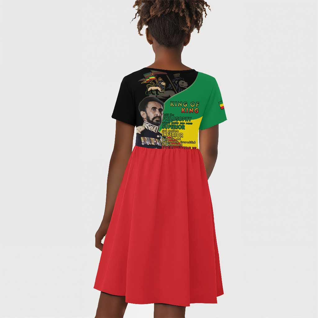 Jah Rastafari Kid Short Sleeve Dress Haile Selassie