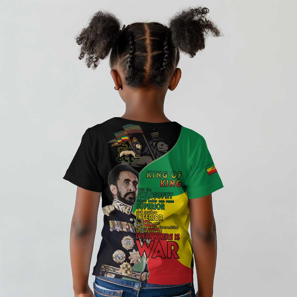 Jah Rastafari Kid T shirt Haile Selassie