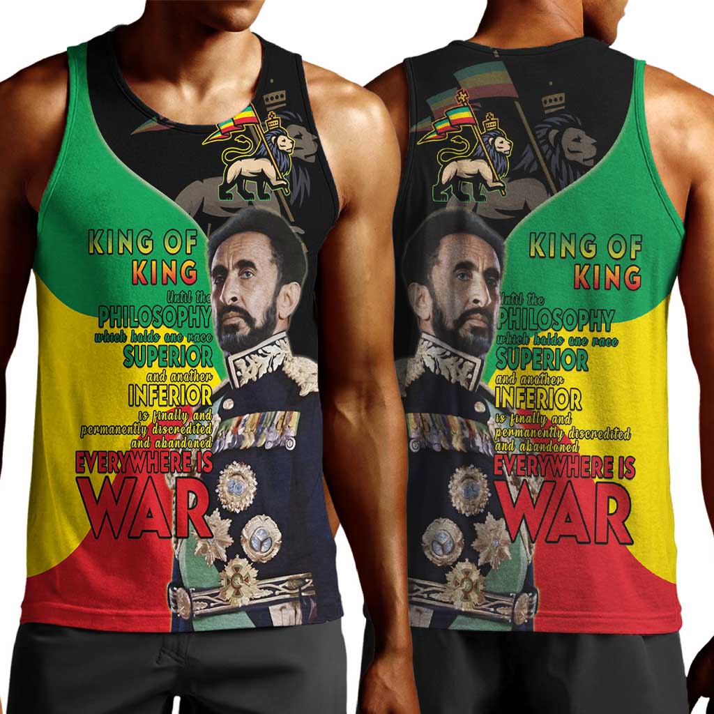 Jah Rastafari Men Tank Top Haile Selassie