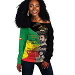 Jah Rastafari Off Shoulder Sweater Haile Selassie