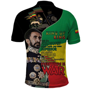 Jah Rastafari Polo Shirt Haile Selassie