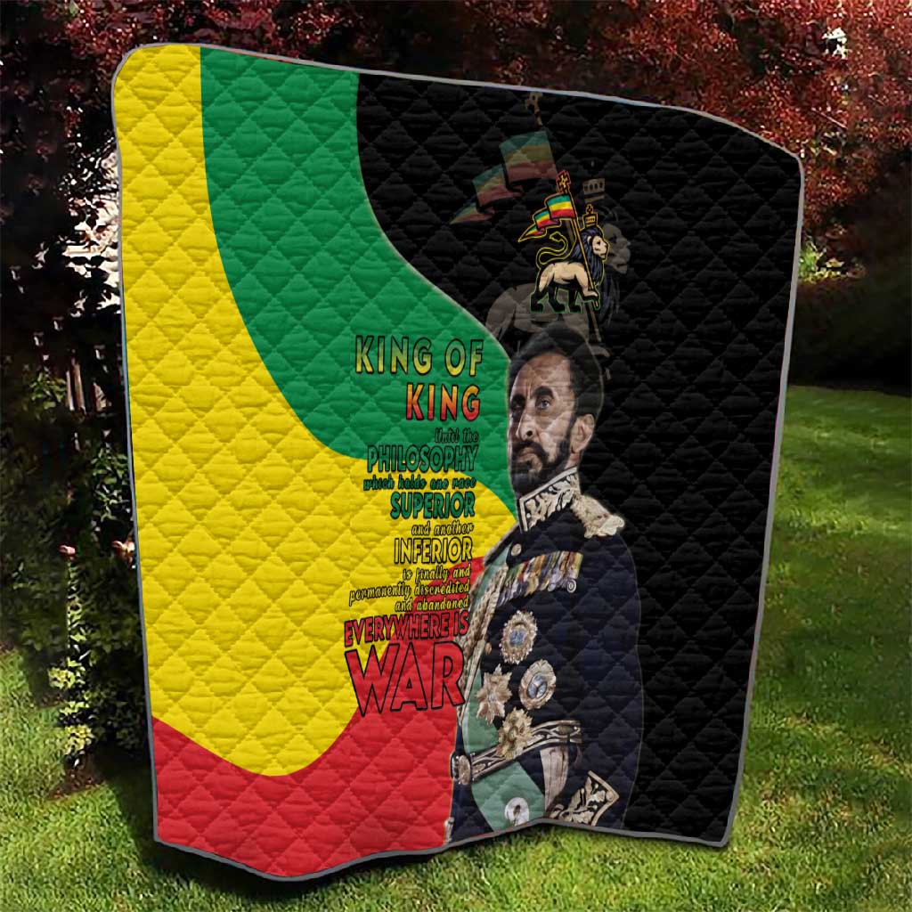Jah Rastafari Quilt Haile Selassie