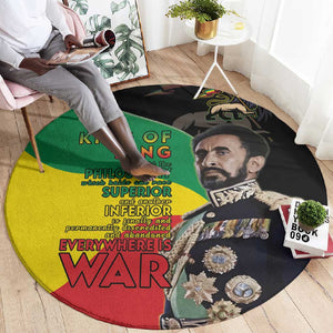 Jah Rastafari Round Carpet Haile Selassie