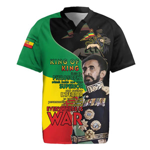 Jah Rastafari Rugby Jersey Haile Selassie