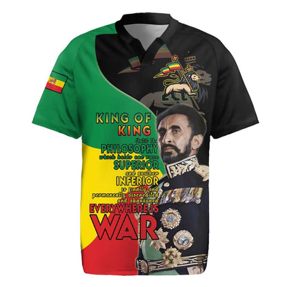 Jah Rastafari Rugby Jersey Haile Selassie
