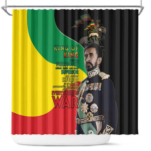 Jah Rastafari Shower Curtain Haile Selassie