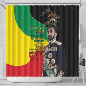 Jah Rastafari Shower Curtain Haile Selassie
