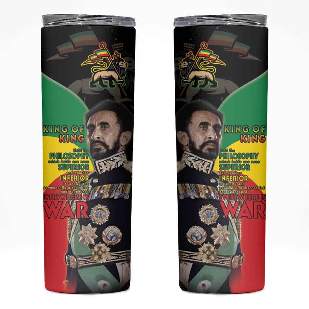 Jah Rastafari Skinny Tumbler Haile Selassie