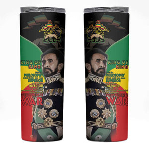 Jah Rastafari Skinny Tumbler Haile Selassie
