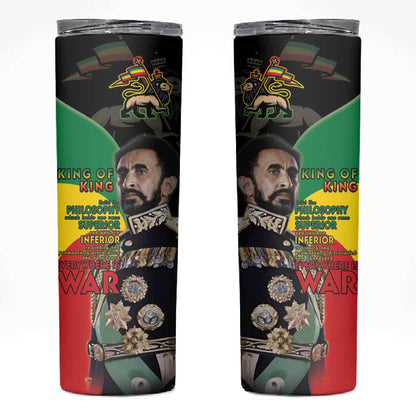 Jah Rastafari Skinny Tumbler Haile Selassie