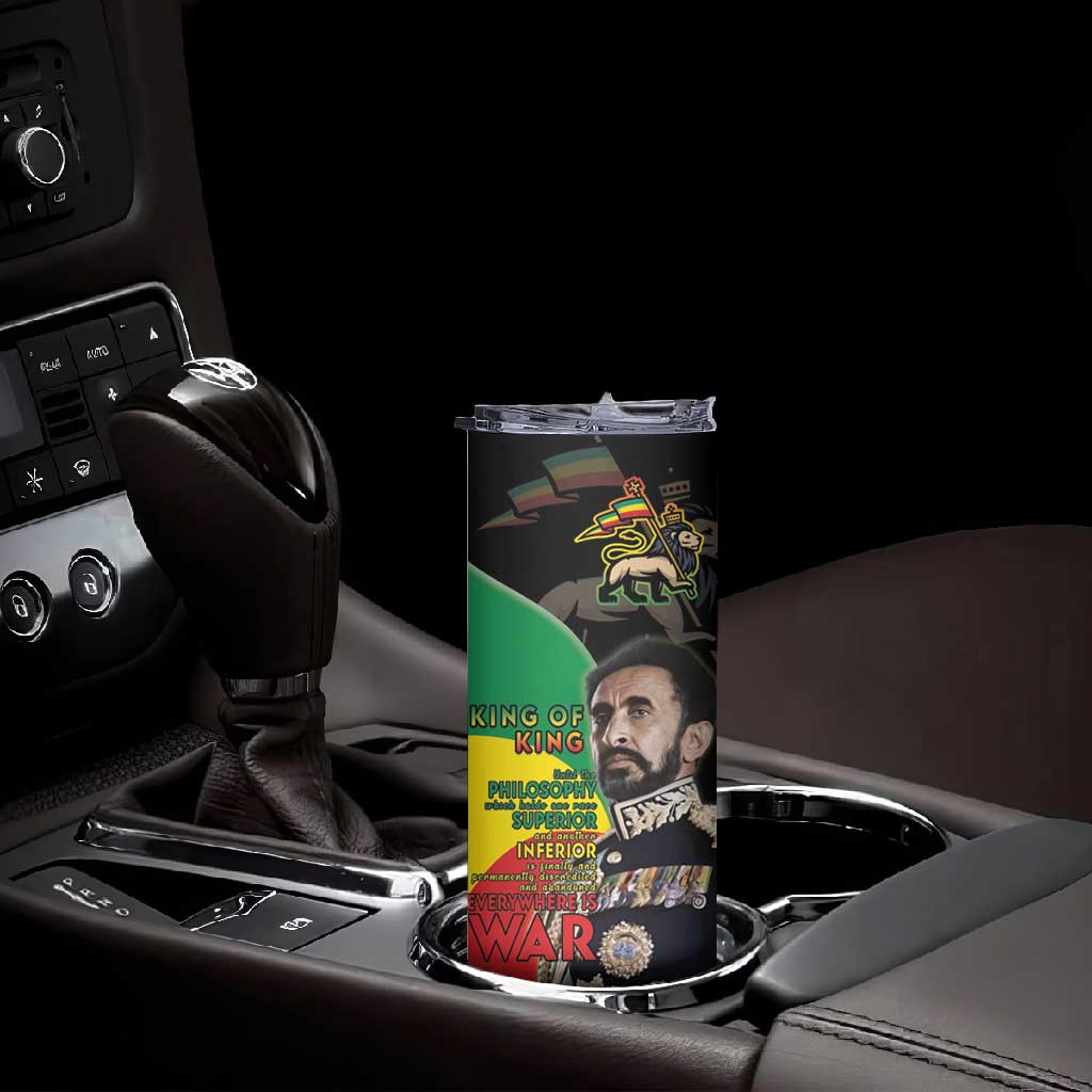 Jah Rastafari Skinny Tumbler Haile Selassie