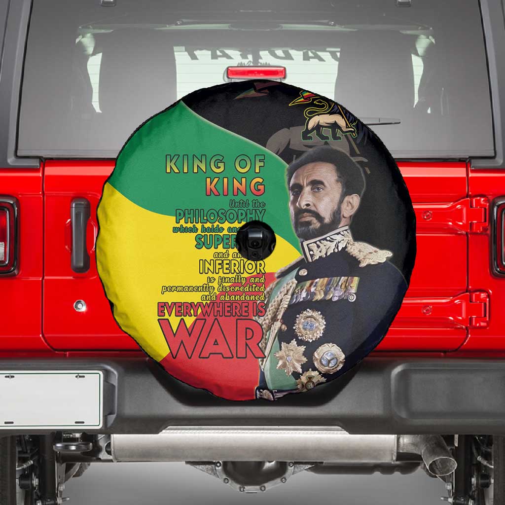 Jah Rastafari Spare Tire Cover Haile Selassie