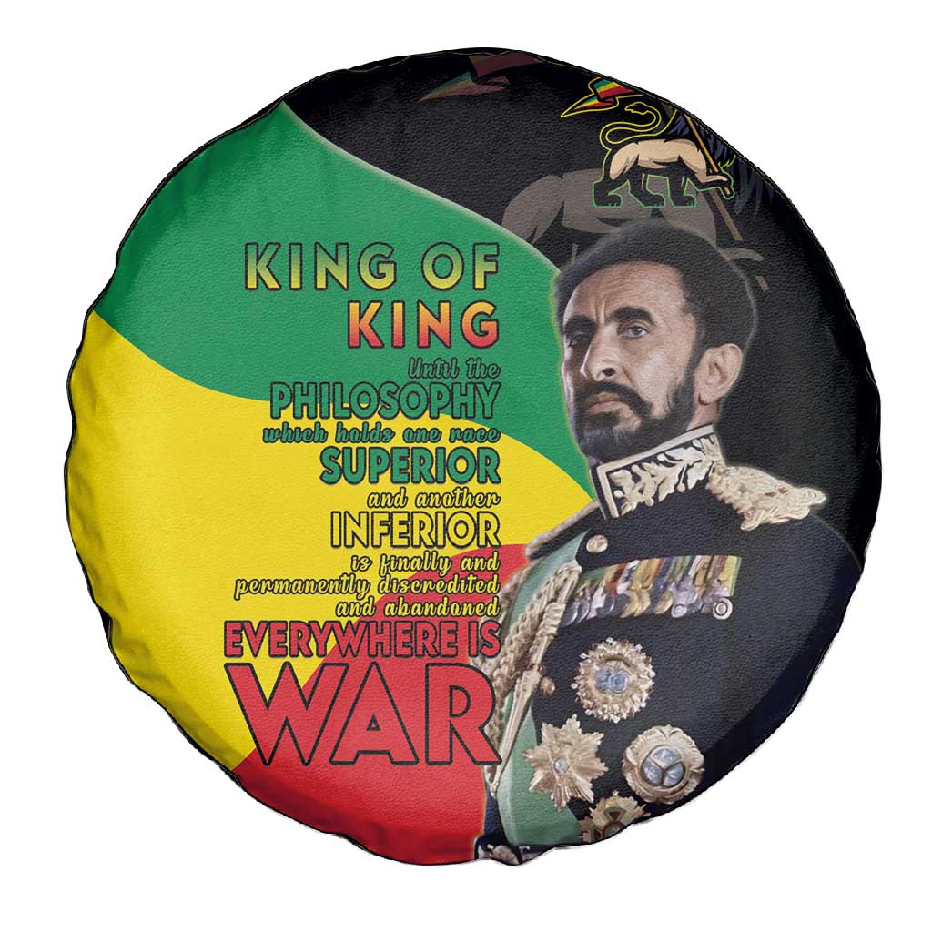 Jah Rastafari Spare Tire Cover Haile Selassie
