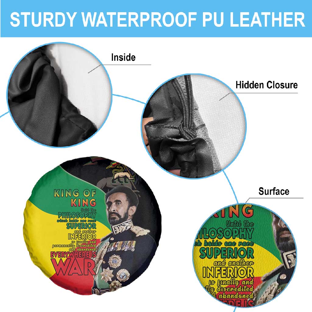 Jah Rastafari Spare Tire Cover Haile Selassie