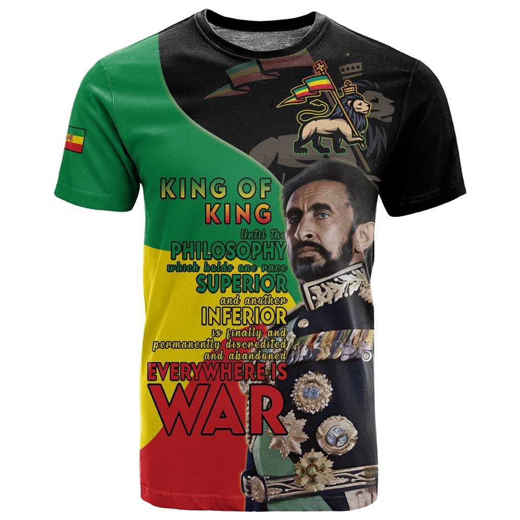 Jah Rastafari T shirt Haile Selassie