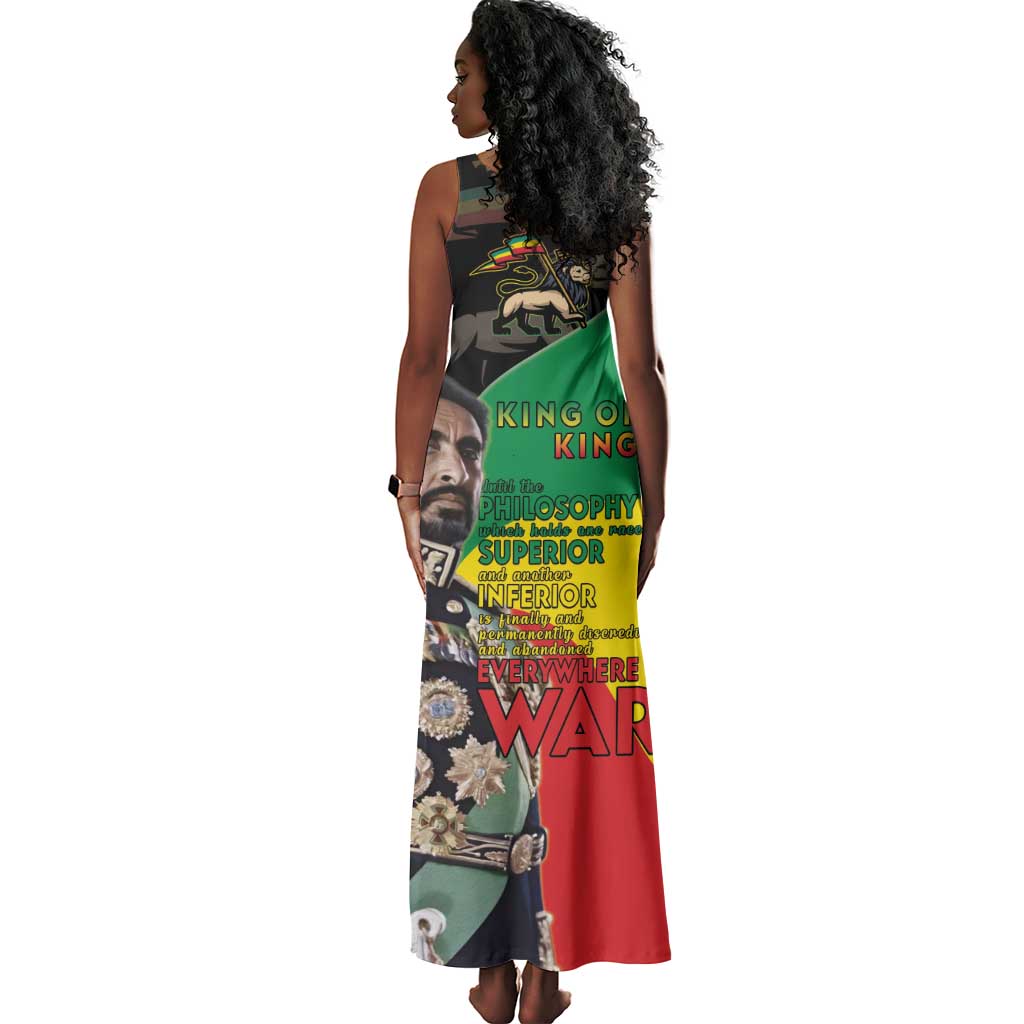 Jah Rastafari Tank Maxi Dress Haile Selassie